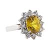 Image 1 : 5.16 ctw Sapphire and Diamond Ring - 14KT White Gold