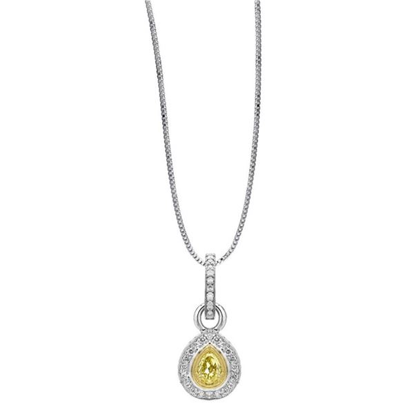 18k Two Tone Gold 0.61CTW Diamond Pendant, (VS1 /VS1-VS2/G-H)