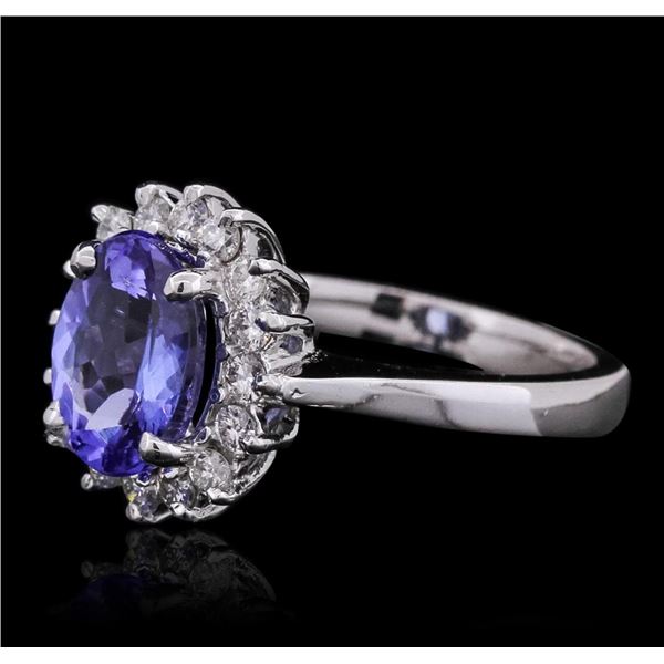 14KT White Gold 2.37 ctw Tanzanite and Diamond Ring