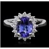 Image 2 : 14KT White Gold 2.37 ctw Tanzanite and Diamond Ring