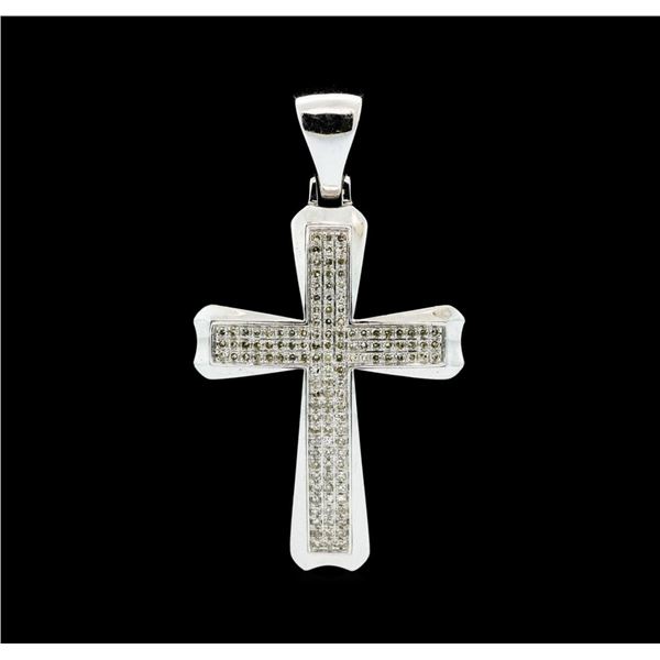 0.75 ctw Diamond Cross Pendant - 10KT White Gold