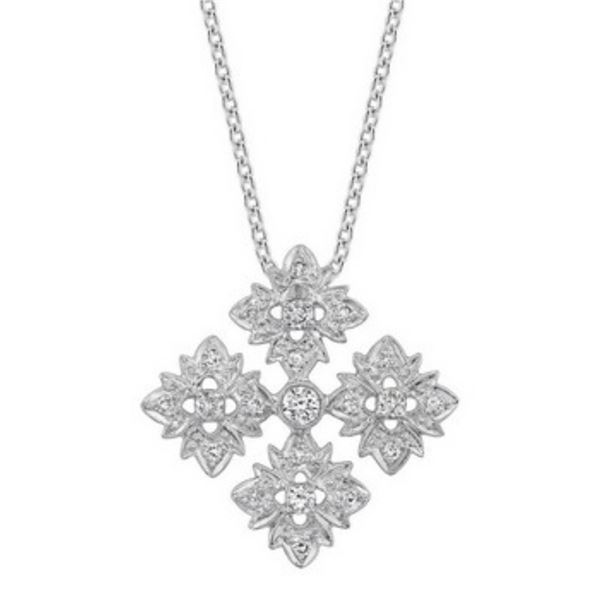 18k White Gold 0.85CTW Diamond Pendant, (SI3-I1/H-I)