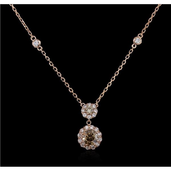 14KT Rose Gold 0.98 ctw Diamond Necklace