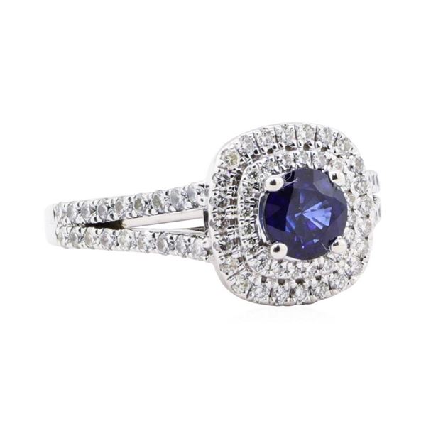 2.11 ctw Sapphire and Diamond Ring - 14KT White Gold