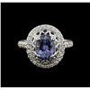 Image 2 : 14KT White Gold 2.56 ctw Tanzanite and Diamond Ring