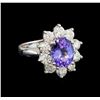 Image 1 : 14KT White Gold 2.80 ctw Tanzanite and Diamond Ring