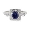 Image 2 : 2.09 ctw Sapphire and Diamond Ring - 18KT White Gold