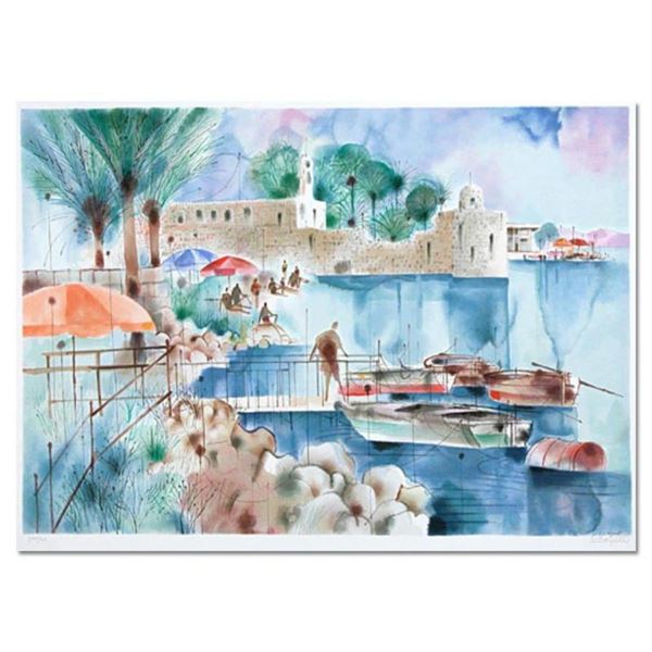 Shmuel Katz (1926-2010),  Ancient Fort  Hand Signed Limited Edition Serigraph wi