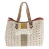 Image 1 : MCM White Visetos Coated Canvas Lion Shopper Tote