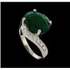 Image 4 : 4.91 ctw Emerald and Diamond Ring - 14KT White Gold