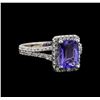 Image 1 : 14KT White Gold 1.83 ctw Tanzanite and Diamond Ring