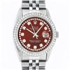 Image 1 : Rolex Mens Stainless Steel Red String Diamond 36MM Datejust Wristwatch Serviced