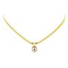 Image 1 : 0.08 ctw Diamond and Pearl Pendant & Chain - 18KT Yellow Gold