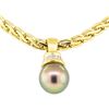 Image 2 : 0.08 ctw Diamond and Pearl Pendant & Chain - 18KT Yellow Gold