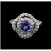 Image 2 : 14KT White Gold 1.40 ctw Tanzanite and Diamond Ring