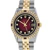 Image 1 : Rolex Mens 2 Tone Lugs Red Vignette Diamond String & Ruby Datejust Wristwatch