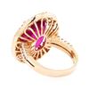 Image 3 : 8.69 ctw Oval Mixed Rubellite And Round Brilliant Cut Diamond Ring - 14KT Rose G