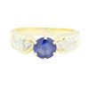 Image 2 : 2.20 ctw Blue Sapphire and Diamond Ring - 18KT Yellow Gold