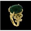 Image 4 : 8.71 ctw Emerald and Diamond Ring - 14KT Yellow Gold