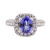 Image 2 : 2.44 ctw Sapphire And Diamond Ring - 14KT White Gold