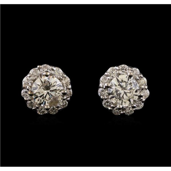 1.41 ctw Diamond Earrings - 14KT White Gold