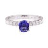 Image 2 : 1.11 ctw Blue Sapphire and Diamond Ring - 14KT White Gold