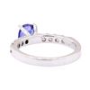 Image 3 : 1.11 ctw Blue Sapphire and Diamond Ring - 14KT White Gold