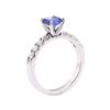 Image 4 : 1.11 ctw Blue Sapphire and Diamond Ring - 14KT White Gold