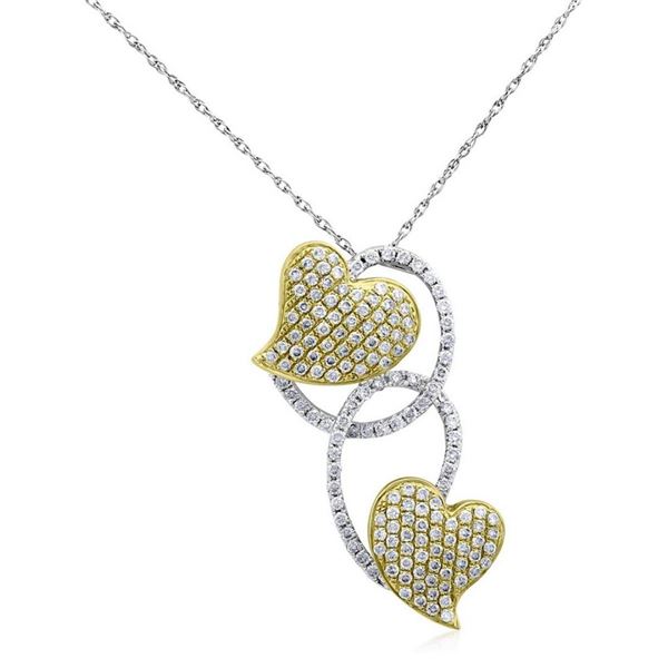 18k Two Tone Gold 0.80 ctw Diamond Pendant, (SI1-SI2/G-H)