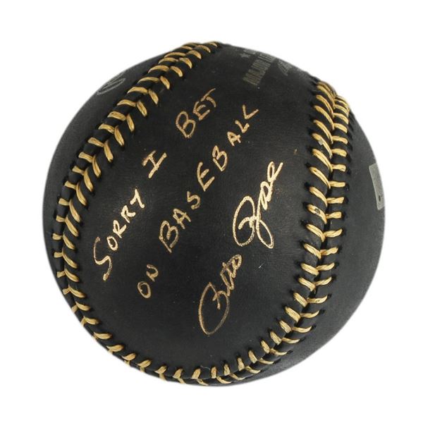 Autographed Pete Rose  I'm Sorry  Black Baseball