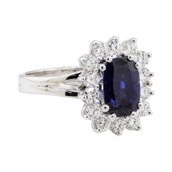 2.55 ctw Sapphire and Diamond Ring - 14KT White Gold