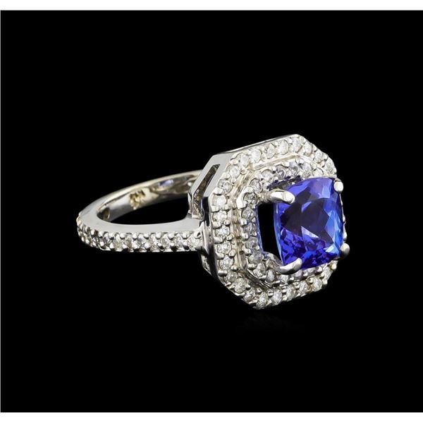 14KT White Gold 2.00 ctw Tanzanite and Diamond Ring