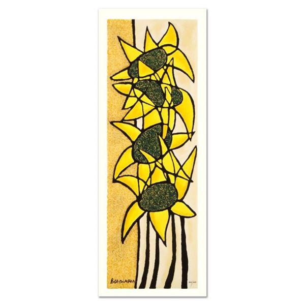 Avi Ben-Simhon, "Sunflower Trio" Limited Edition Serigraph, Numbered and Hand Si