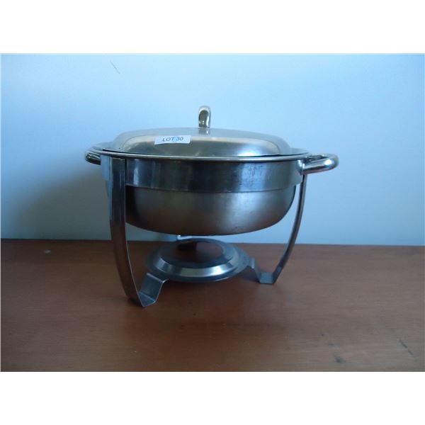 USED Round Stainless Steel Chafing Dish Station with Insert and Lid