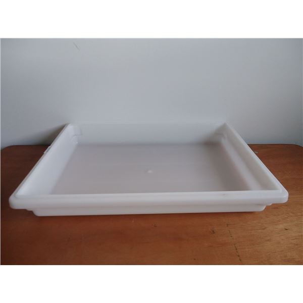 Lot of 3 - Poly Carb Natural White 19 L Food Storage Boxes 26" x 18" x 4"