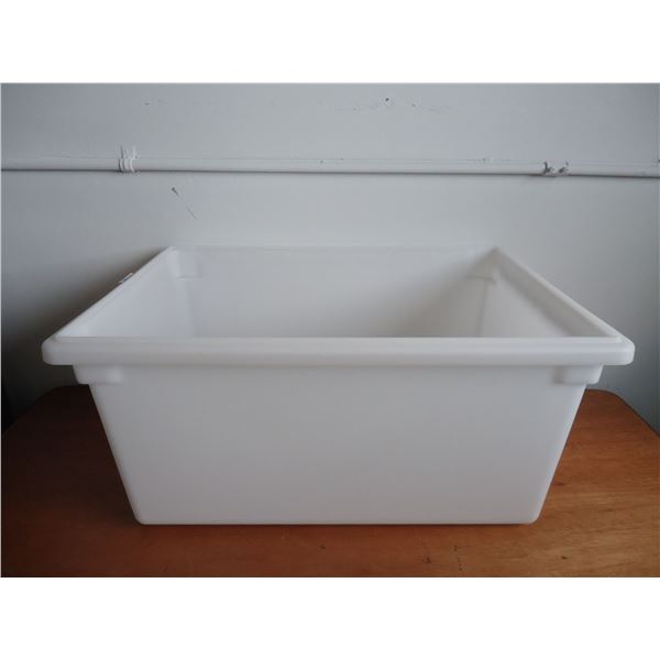 Lot of 3 - Poly Carb Natural White 64L Food Storage Box 26" x 18" x 12"