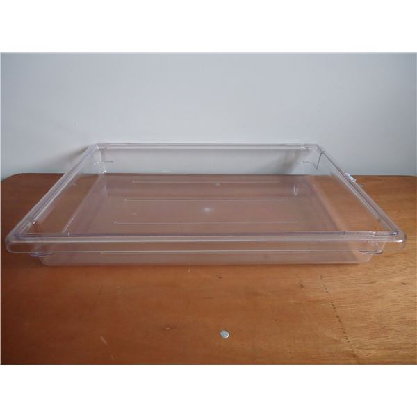Lot of 3 - Poly Carb Clear 11.4 L Food Storage Boxes 26" x 18" x 4"
