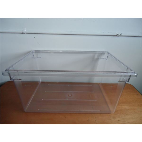 Lot of 3 - PolyCarb 49.2L Clear Food Storage Boxes 26" x 18" x 12"