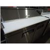 Image 1 : NEW Stainless Steel 4' Sandwich/Salad Prep Table, with 48" 2 Door Refrigerator