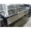Image 1 : NEW Stainless Steel 3 Compartment Sink, 24" x 24" 14" D