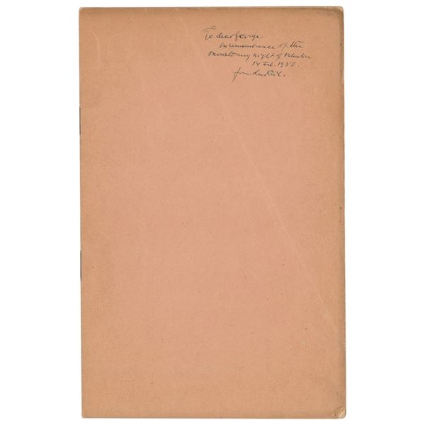 Ludwik Silberstein Signed 'On Einstein's Gravitational Field Equations' Offprint Booklet