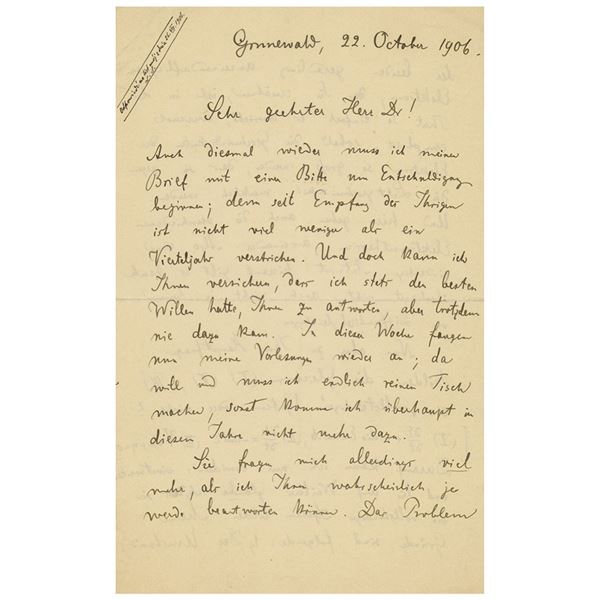 Max Planck Autograph Letter Signed on Different Electron Theories (October 22, 1906)