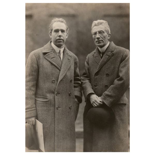 Niels Bohr and Ludwik Silberstein Original Photograph and 'Quantum Theory of Spectra' Book