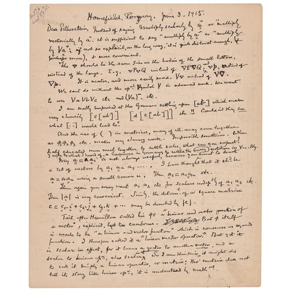 Oliver Heaviside Autograph Letter Signed on Mathematical Typesetting (June 3, 1915)