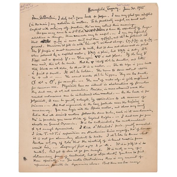 Oliver Heaviside Autograph Letter Signed on Mathematical Notation and Newton's Second Law (June 30, 