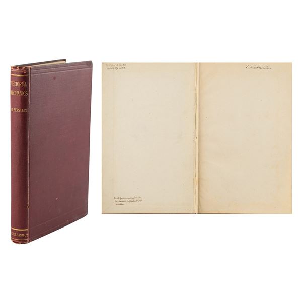 Ludwik Silberstein Signed 'Vectorial Mechanics' Book and Publishing Document