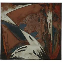 Laddie John Dill mixed media on plywood