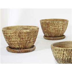 Stan Bitters - Ochre glazed "Thumb" pots w