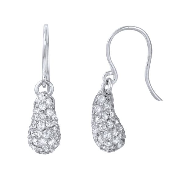 Natural 1.70 CTW Diamond Earrings 18K White Gold - REF-188N3Y