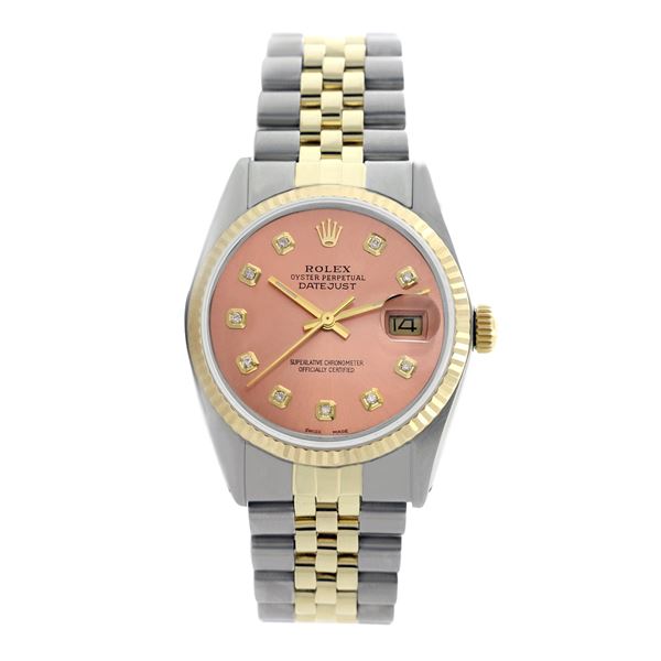 Rolex Pre-owned 36mm Mens Salmon Two Tone